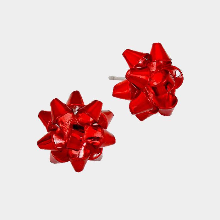Christmas Bow Earrings Red Combo