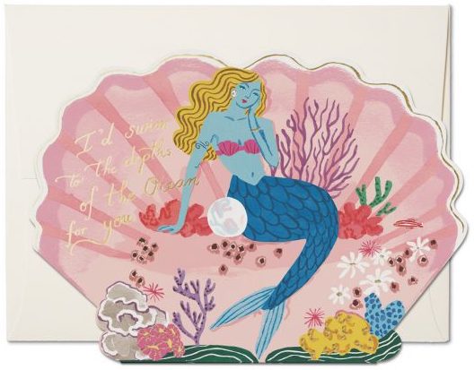 Blue Mermaid Greeting Card