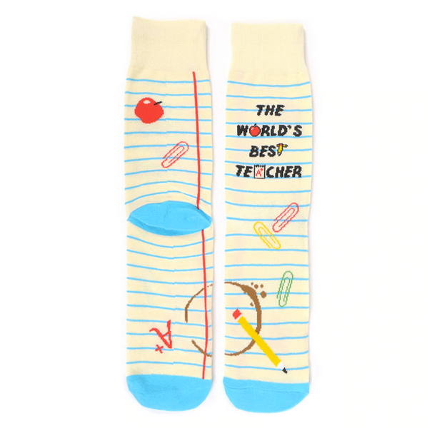 World's Best Teacher Socks - Large Sizing