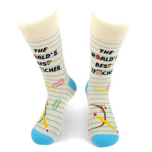 World's Best Teacher Socks - Large Sizing