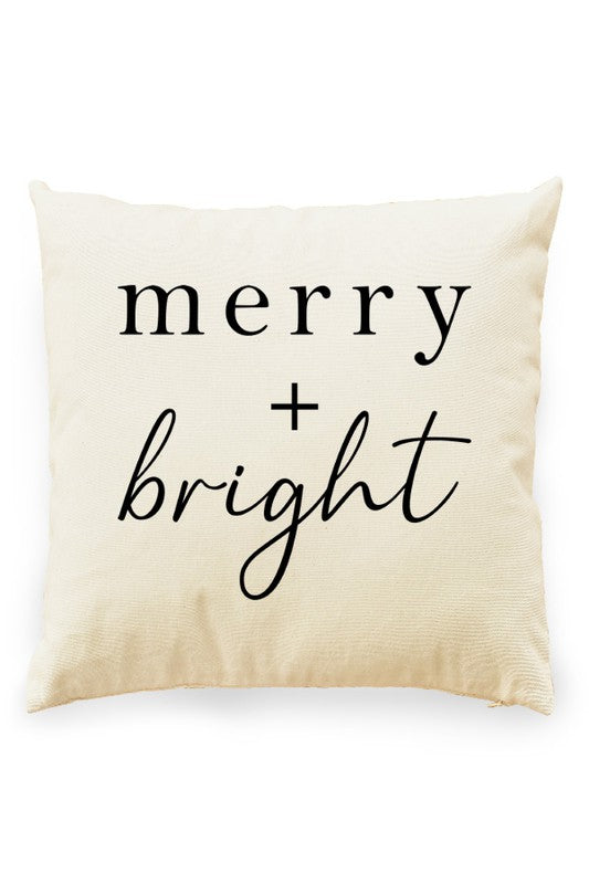 Merry and Bright Pillow Cover Natural