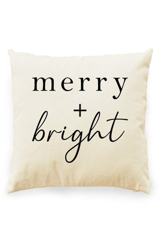 Merry and Bright Pillow Cover Natural