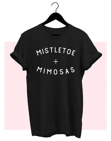 Mistletoe And Mimosas T-Shirt Black