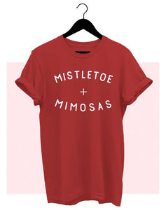 Mistletoe And Mimosas T-Shirt Red