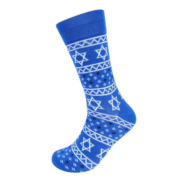 Hanukkah Blue Socks - Large Sizing