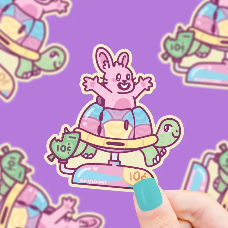 Rabbit Coin Ride Sticker