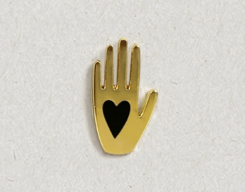Hand and Heart Enamel Pin