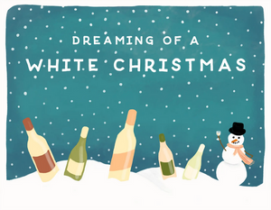 White Wine Christmas Greeting Card