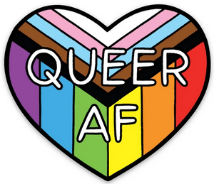 Queer AF Heart Sticker