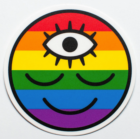 Pride Rainbow Round Flag Sticker