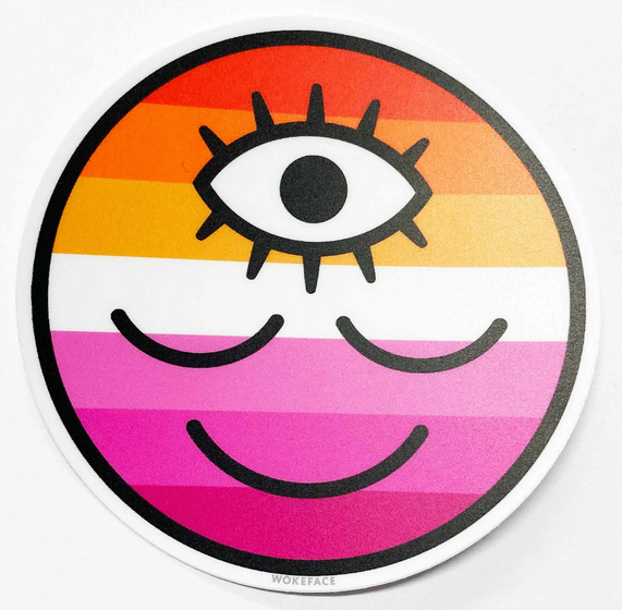 Lesbian Round Flag Sticker