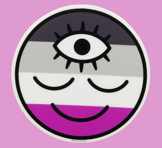 Asexual Round Flag Sticker