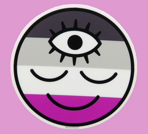 Asexual Round Flag Sticker