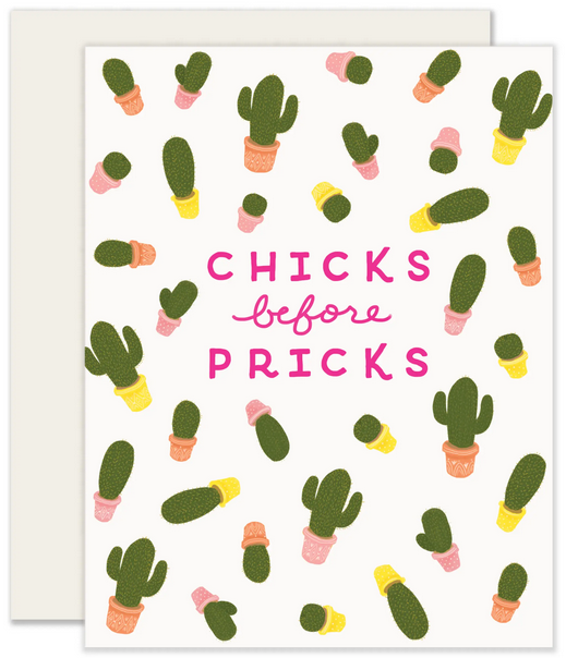 Chicks Before Pricks Greeting Card