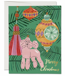 Christmas Poodle Greeting Card