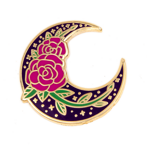 Rose Moon Enamel Pin