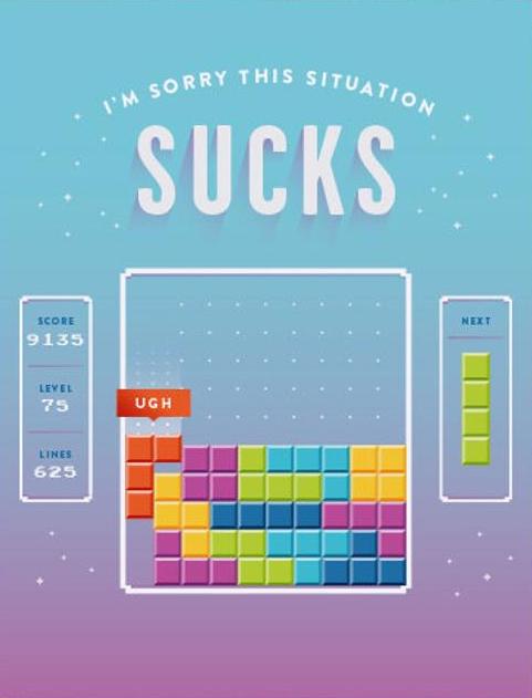 Tetris Sorry Greeting Card